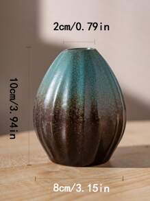 1pc Ceramic Vase Decor, Suitable For Living Room Floral Arrangement, Hotel Lobby Decoration, TV Stand, Bookshelf Flower Holder, Dining Table Centerpiece, Office Fresh Flower Display, Retro Dry Flower Vase