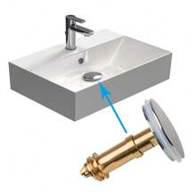 4X Brass Bathroom Pop-Up Sink Plug Basin Waste Chrome Easy Push Button Click Clack Plug Kit - Gold - View 10