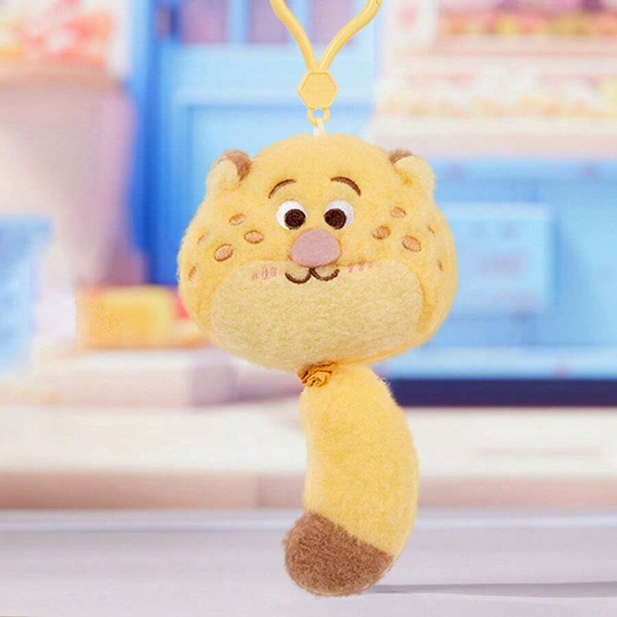 Miniso Zootopia Leopard Officer Twist Keychain, Plush With Exquisite Expression & Movable Tail, For Daily Travel & Bag Decoration, Perfect Gift For Friends, For Birthday & Holiday (1PC) - Multicolor - View 1