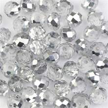 100 piezas de cuentas de cristal de vidrio austríaco AB de 8 mm, accesorios de joyería hechos a mano DIY - chaflán achatado - Ver 21