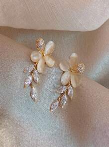 2pcs Creative Fashion Flower Earrings, Daily Decoration Accessories, Girls' Festivals, Birthdays, Parties, Anniversary Commemorative Gifts