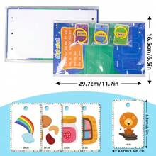78pcs Montessori 3D Alphabet Flashcards 29.7cm/11.7in - Double-Sided Matte Laminated Early Learning Kit For Home/Nursery/Montessori, Waterproof ABC Cards With Animals/Plants/Shapes, Educational Gift For New Parents/Teachers (21.3x8.38in Compact Design)
