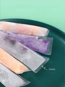 10/50/100 st Transparenta engångsglasspåsar, Ice Pop-form för hemmabruk, förseglad, Köldbeständig, för juice, läsk, frukt, frysning - Multifärgad - Visa 4