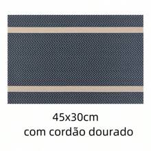 Kit 4/6/8 Placemat Set With Luxury Gold Cord 45x30cm - Azul - Ver 4