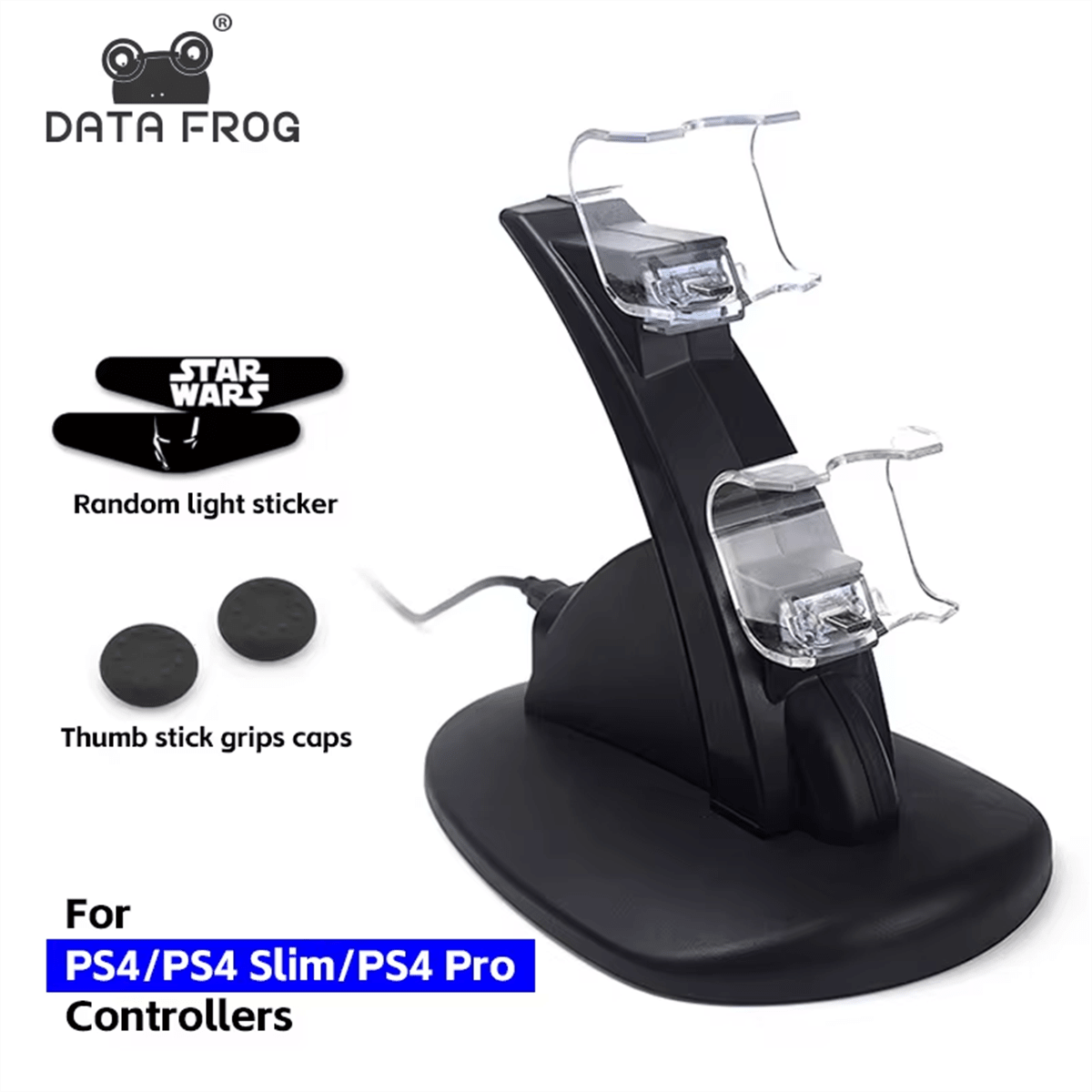 DATA FROG DATA FROG LED Dual USB Ladestation Ladegerät Controller Halterung für PS 4/PS 4 Slim/PS 4 Pro Gamepad