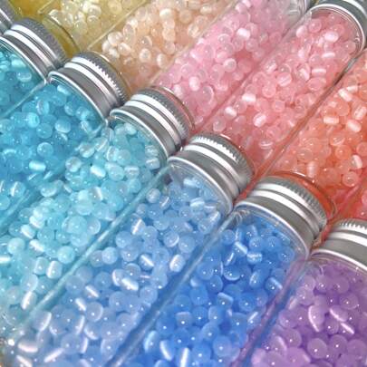 10g~120st/förpackning Cat Eye glasfröpärlor för DIY-smycken, halsband personligt hantverk