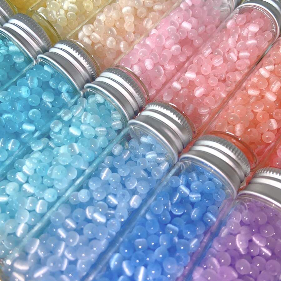10g~120pcs/Pack Cat Eye Glass Seed Beads For DIY Jewelry, Necklace Personalized Crafting - 4mm Cat's Eye - View 1