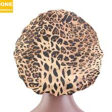 Floral Print Bonnets Women Night Sleeping Cap Wide Elastic Band Silky Headwrap Ladies Hair Cover Shower Bathing Make-Up Hat