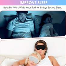 1/2/6 柔软睡眠眼罩,舒适蓬松的天鹅绒眼罩,不带电的柔软材质,带拉链开合,适合旅行、过夜、午睡和聚会,配有同色发带,适合节日礼物 - 彩色 - 查看 5