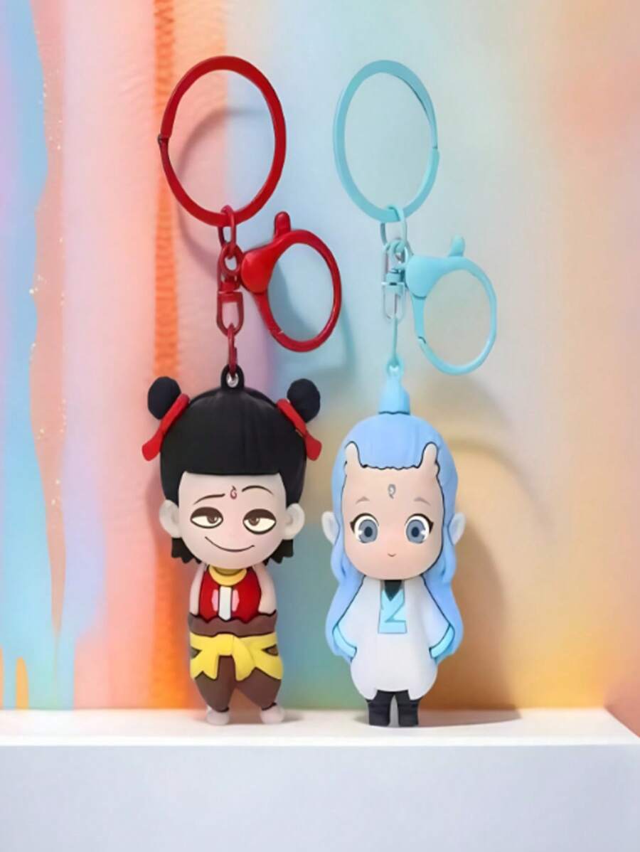 哪吒2魔童钥匙扣吊坠，适合作为礼物 - 彩色 - 查看 1