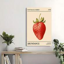 Framed   Nostalgia Series Strawberry Canvas Print,  Wall Art, Vintage 1970s Abundance, Ideal For Living Room, Bedroom, Kitchen, Office Decor, Perfect Gift For Her/Him, Festive Wall Pattern - 裱框 - 查看 5