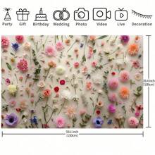1PC Flower Backdrop Flag Background Props Wall Perfect For Living Room, Bedroom, Office, Birthday Anniversary And Home Decoration And Party Photo Background Easy To Use Outdoor Indoor. Multi-Size, Multi-Purpose Party Backdrop Cloth For Men And Women - Universal Decoration For All Seasons, Indoor And Outdoor Decoration, Photography Studio, Garden Decoration, Party Decoration And Phone Booth.