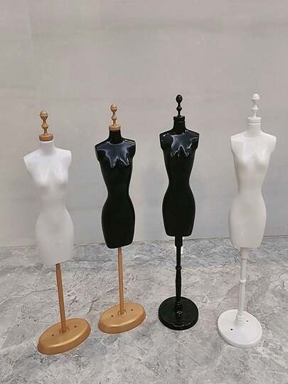 6英寸娃娃（高24-27厘米），黑色人体模型支架，服装展示架，可摆造型人偶支架