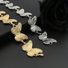 Adjustable Metallic Embossed Butterfly Waist Chain, Women's Cute Zinc Alloy Boho Waist Belt, Suitable For Daily Wear, Parties, Dates, Spring/Summer/Autumn/Winter Fall, Autumn, Halloween - Butterfly - View 6