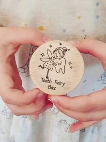 1 pieza Caja de dientes de madera linda para bebé, caja para guardar los dientes del bebé niña, caja de dientes redonda de madera maciza para bebé niño, caja de joyería, caja de almacenamiento, recuerdo para bebé, caja para recolección de cabello fetal y cordón umbilical, un regalo memorable que los padres pueden dar a sus bebés para una hermosa infancia