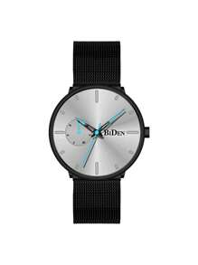 BIDEN Reloj de cuarzo para hombres BIDEN, correa de malla de acero inoxidable ultrafina, estilo de negocios casual, adecuado para uso diario, regalo para vacaciones y cumpleaños