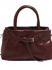 Bolso de hombro de moda de unicolor de PU para mujer, versátil y ligero de gran capacidad, bolso cruzado, diseño bonito y simple, estilo oficinista elegante, adecuado para estudiantes universitarias, mujeres trabajadoras, oficina, campus, viajes de negocios, fiestas, viajes al aire libre y regalo de cumpleaños