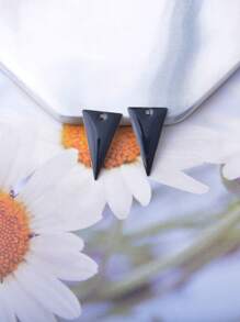 6pcs Copper Geometric Double-Sided Enameled Charms, Colorful Oil Drop Triangle Shape Necklace Earring Bracelet Pendant Jewelry Decorations, Holiday Gifts - (6pcs) - View 5