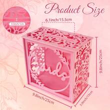 Wedding Card Box Graduation Card Box, Pink/Blue PVC Gift Card Box With Slot And Acrylic Window, DIY Large Card Box For Wedding Reception Party Graduation Baby Shower Birthday Decorations - Wedding Card Box - View 2