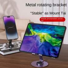 360 Degrees Rotating Metal Mobile Phone Stand, Foldable Desktop Holder, Suitable For All Smartphones, Ideal Office Accessory Compatible With IPhone, Android Phone, Gift For Birthday, Family, Friends Phone Holder, Phone Accessories