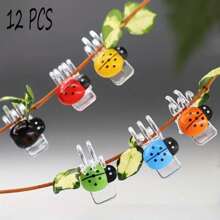 12pcs Ladybug Modeling Plant Clip, Gardening Decoration, Practical.