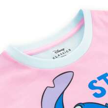 Lilo & Stitch Disney Lilo And Stitch Pyjamas | Stitch And Angel Girls' Short Sleeved Pyjama Set | Kids' PJs - Pink - View 4
