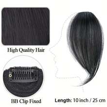 2 件装合成 10 英寸中分法式刘海，女士左侧和右侧刘海，自然无缝刘海接发