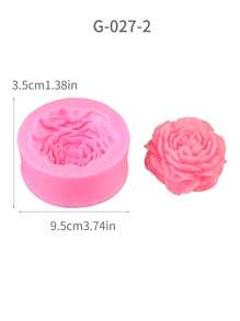 1 件 3D 牡丹香薰蜡烛硅胶模具、石膏、手工皂玫瑰 DIY 石膏工艺工具 - 白色 - 查看 14