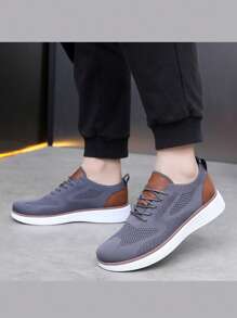 2025 New Stylish Men's Wingtip Breathable Lightweight Casual Oxford Shoes, Men's Office Daily Wear Mesh Breathable Versatile Shoes
