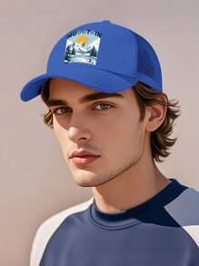 1 pieza Gorra de béisbol unisex, nuevo sombrero de moda, diseño de malla transpirable, cómoda gorra casual para deportes al aire libre de uso diario