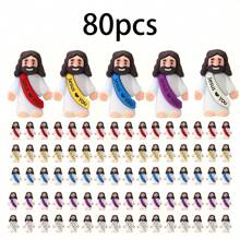 80pcs, Jesus Loves You Little Figurine Ornament, Suitable For  Egg Filling And Sunday School Party Gifts, Hide And Seek Sunday School Religious Party Gifts