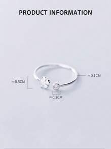 Anillos para dedo del pie de plata de ley 925 chapados en oro blanco minimalistas, sencillos y ajustables en forma de trébol de cuatro hojas para mujeres, joyas para los pies de verano