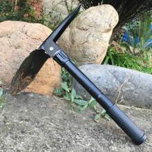 1pcs Folding Shovel Pick Spade Digging Multifunctional Compact Outdoor Camping Black - Black - View 4