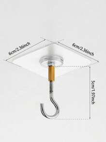 1pc Adhesive Ceiling Hook, Stainless Steel Eye Hook For Hanging Small Plants, Lanterns, Wind Chimes, Decor Without Drilling