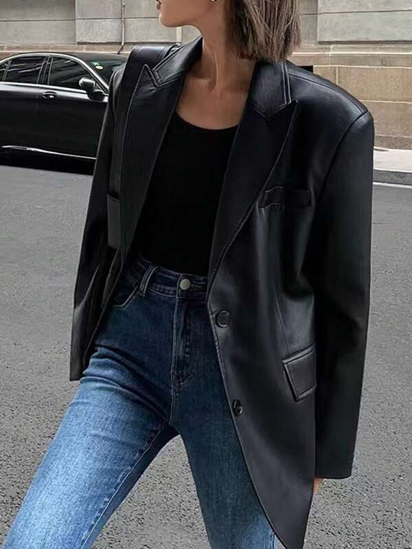 Nueva chaqueta blazer negro, holgada, retro y clásica para mujer. Prenda de vestir urbana, adecuada para otoño e invierno. Este blazer de alta calidad presenta un diseño de solapa pico, emanando un aire de lujo. Es un artículo muy versátil y personalizado, apropiado para diversas ocasiones importantes como fiestas, escenarios, citas, bodas y otros eventos. Festival de mujeres