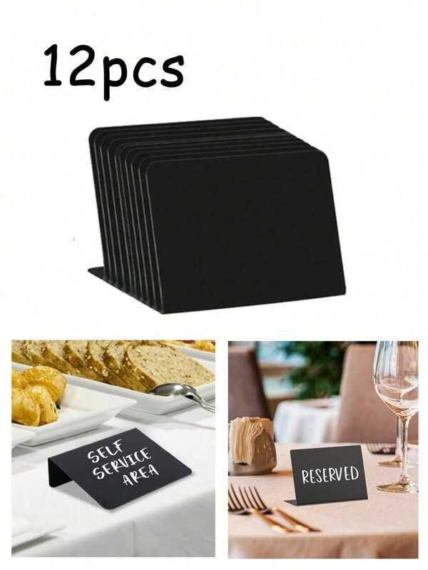 12 stuks kleine krijtbordborden voor voedseldisplays, voedsellabels voor feestbuffetten, bakkerij-voorgerechtlabels, tafelnaambordjes en plaatskaarten.