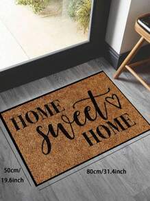 1 pièce Tapis de porte antidérapant "Home Sweet Home" - Tapis de chambre, tapis d'entrée, convient pour la décoration d'intérieur, les accessoires de chambre, le salon, le bureau, le chevet, le canapé, le balcon
