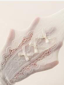 1 buc colanți din plasă cu fundă scobită din scoarță pentru fete, colanți personalizați la modă, respirabili, moi și confortabili, potriviți pentru zi cu zi, cadouri de sărbători, înapoi la școală, culoare/stil aleatoriu