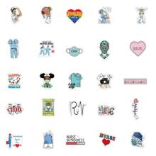 50 stuks verpleegstersstickers grappige verpleegstersstickers stickers voor verpleegkundige geschenken esthetische verpleegstersdag vinyl waterdichte stickers esthetische laptopstickerpakket skateboardstickers waterflesstickers notebookstickers