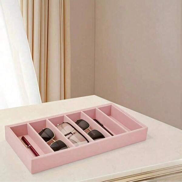Velvet Sunglasses Organizer - Multi-Use Storage Tray For Glasses, Jewelry (Rings, Necklaces, Bracelets, Watches) For Men And Women