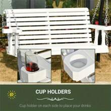 2-Seater Hanging Porch Swing, Outdoor Patio Swing Chair Seat