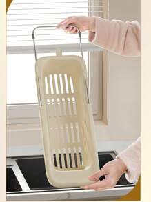 1 件可扩展壁挂式沥水架，厨房碗碟架蔬菜沥水架，水槽储物架