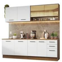 Madesa Gabinete Cocina 240x60 Agata Rústico/blanco 01 - Marrón y Blanco - Ver 2