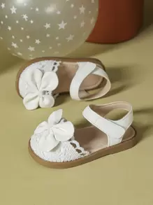 Girls Woven Summer Sandals, New Fashionable Bow Decor Cute Flat Shoes