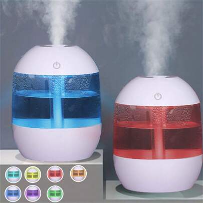 1pc Quiet 700ML Desktop Humidifier With Color Night Light - Continuous Misting, USB Powered, Suitable For Bedroom And Various Room Types, Bedroom Humidifier, High Mist Volume, Quiet Ambience Gifts Birthday Graduation