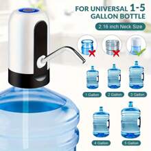 1pc Electric Water Bottle Dispenser, USB Rechargeable Automatic Water Pump, Fits 3-5 Gallon Water Bottles, Portable Drinking Bottle Dispenser For Home, Camping, Office Use