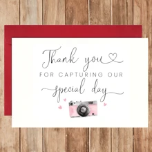 1pc Wedding Photographer Appreciation Card - Elegant Thank You For Capturing Our Special Day, Perfect For Videographers & Wedding Vendors Wedding Card - Multicolor - View 9