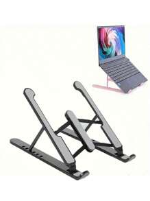 Adjustable Laptop Stand, Foldable Laptop Riser Cooling Pad For Notebook, Tablet, Gaming Laptop - Black - View 3