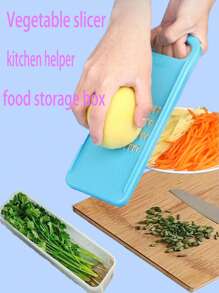 Kitchen Stainless Steel Vegetable Cutter, Household Vegetable Cutter, Potato Shredder, Shredder, Hand Friendly Cucumber And Radish Shredder, Kitchen Tool, Multifunctional Tool,Vegetable,Fruit ,,Food,,Kitchen,Kitchen Items,Kitchen Tools,Kitchen Things. - Multicolor - View 7
