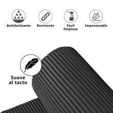 Mercury Alfombrilla Antideslizante para Protección de Cajones, Estantes Anchura de 65cm, Alfombrilla Impermeable para Baño, Tapete, Fregadero y Cocina. Alfombrilla de Goma Eva. Disponible en Rojo/Negro/Gris/Verde/Azul/Geométrico/Mosaico/Mariposas/Playa/Hojas/Flores. ✅ Entrega 24/48h ✅ Entrega Rápida - Negro - Ver 4